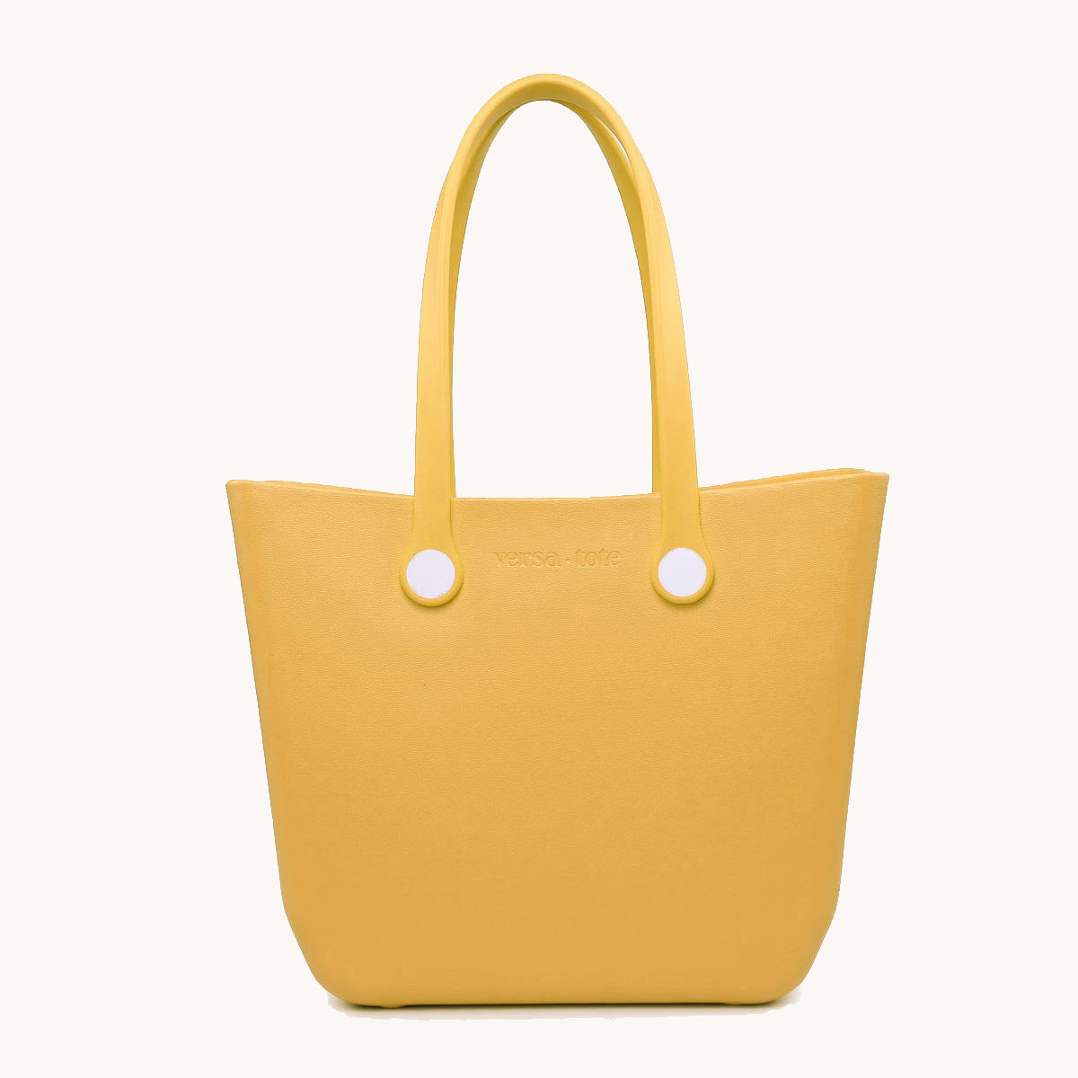 Mustard everyday tote bag with two round grommets and top handles