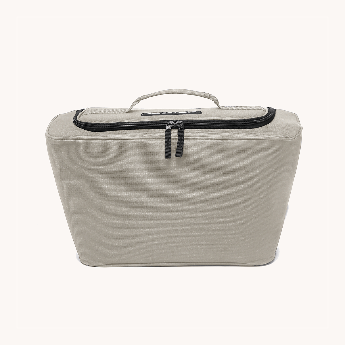 Khaki cooler liner with top zipper and carry handle